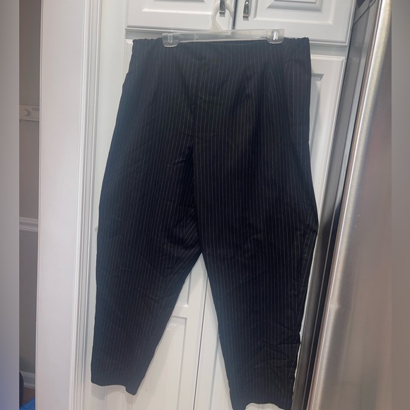 Worthington Woman’s Plus Size Black White Striped Pants Stretch‎ 22W - Picture 1 of 4